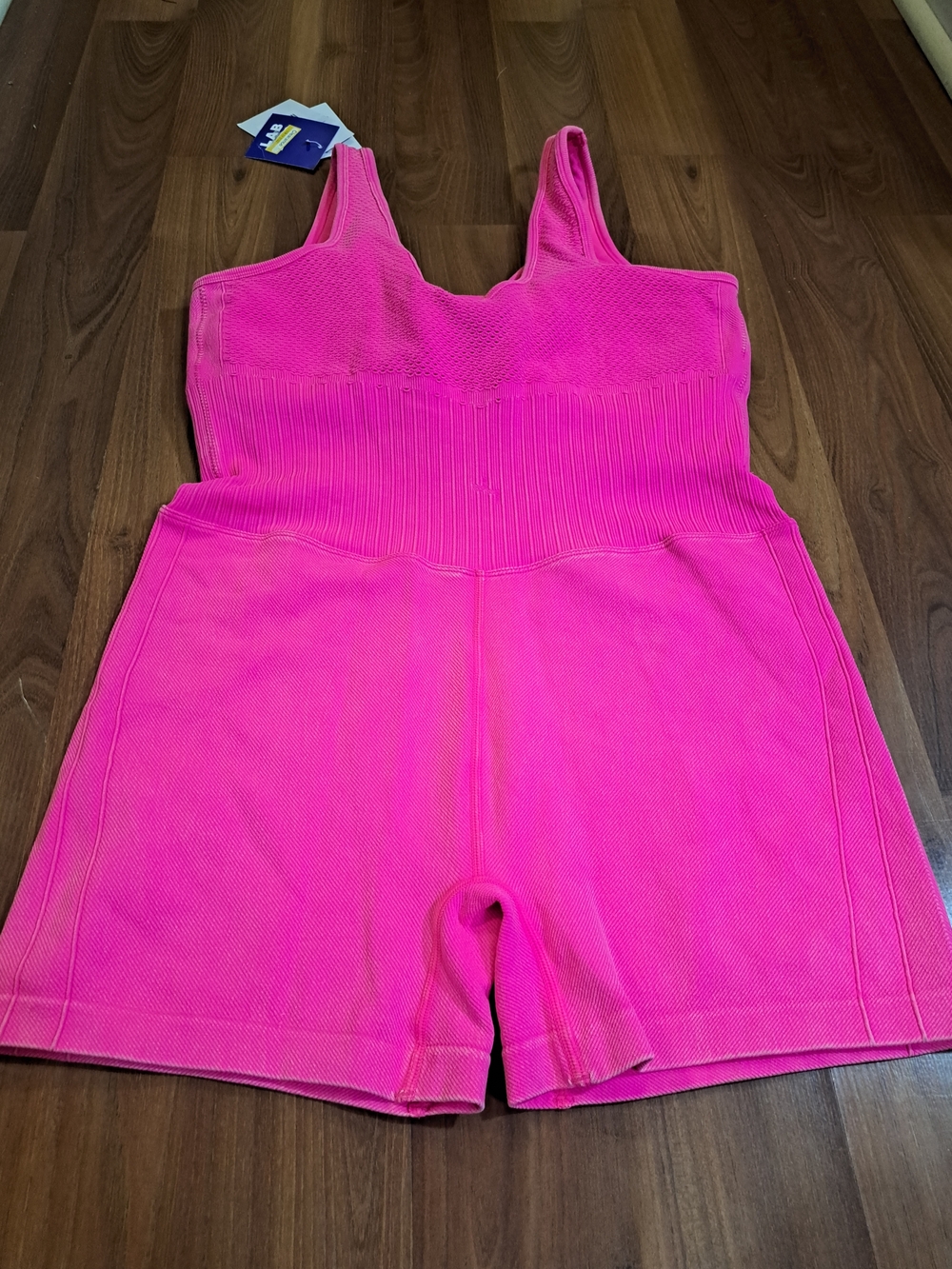 JoyLab Hot Pink Ribbed Knit Romper - Picture 5 of 6